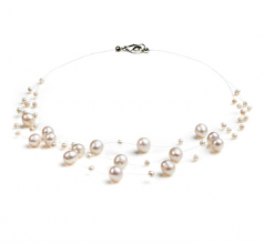 3-9mm A Quality Freshwater Cultured Pearl Necklace in Mary White