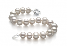 8-9mm A Quality Freshwater Cultured Pearl Bracelet in Kaitlyn White