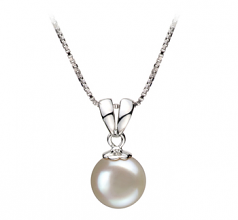 9-10mm AA Quality Freshwater Cultured Pearl Pendant in Sally White