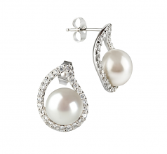 9-10mm AA Quality Freshwater Cultured Pearl Set in Isabella White