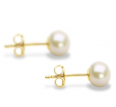 5-6mm AAA Quality Freshwater Cultured Pearl Earring Pair in White