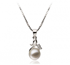 6-7mm AAAA Quality Freshwater Cultured Pearl Pendant in Ariana White