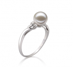 6-7mm AAAA Quality Freshwater Cultured Pearl Ring in Andrea White