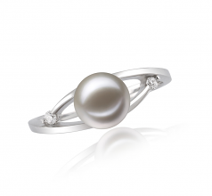 6-7mm AAAA Quality Freshwater Cultured Pearl Ring in Tanya White