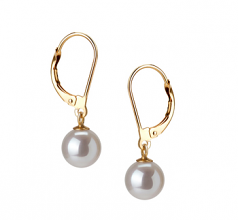 7-8mm AAAA Quality Freshwater Cultured Pearl Earring Pair in Marcella White