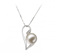 7-8mm AAAA Quality Freshwater Cultured Pearl Pendant in Carlin White