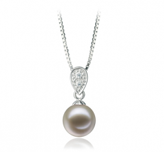 7-8mm AAAA Quality Freshwater Cultured Pearl Pendant in Daria White