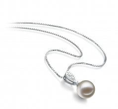 7-8mm AAAA Quality Freshwater Cultured Pearl Pendant in Daria White