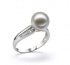 9-10mm AAAA Quality Freshwater Cultured Pearl Ring in Caroline White