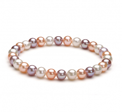 6-7mm AA Quality Freshwater Cultured Pearl Bracelet in Donna Multicolour
