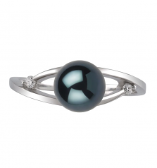 6-7mm AA Quality Japanese Akoya Cultured Pearl Ring in Tanya Black