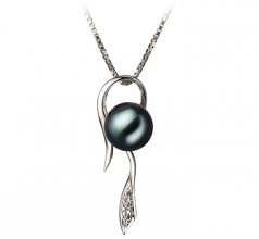 7-8mm AA Quality Japanese Akoya Cultured Pearl Pendant in Jennifer Black