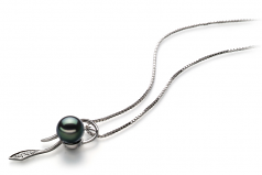 7-8mm AA Quality Japanese Akoya Cultured Pearl Pendant in Jennifer Black