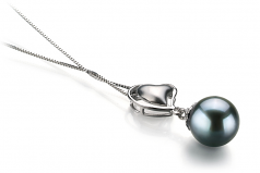 8-9mm AA Quality Japanese Akoya Cultured Pearl Pendant in Cora Black
