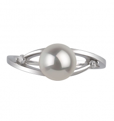 6-7mm AA Quality Japanese Akoya Cultured Pearl Ring in Tanya White