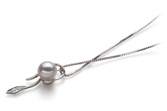 7-8mm AA Quality Japanese Akoya Cultured Pearl Pendant in Jennifer White