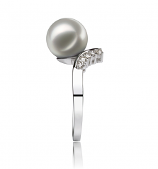 8-9mm AA Quality Japanese Akoya Cultured Pearl Ring in Grace White