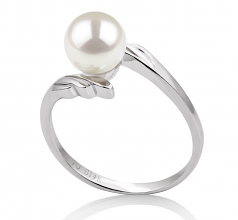 6-7mm AAA Quality Japanese Akoya Cultured Pearl Ring in Daron White