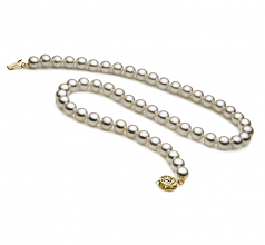 7-7.5mm AAA Quality Japanese Akoya Cultured Pearl Necklace in White