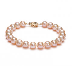 7-8mm AAA Quality Freshwater Cultured Pearl Bracelet in Pink