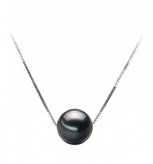 9-10mm AA Quality Tahitian Cultured Pearl Pendant in Kristine Black