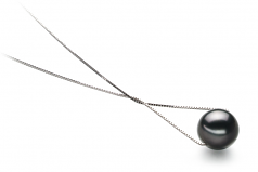 9-10mm AA Quality Tahitian Cultured Pearl Pendant in Kristine Black