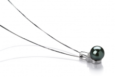 8-9mm AAA Quality Tahitian Cultured Pearl Pendant in Vivian Black