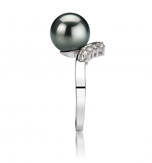 8-9mm AAA Quality Tahitian Cultured Pearl Ring in Grace Black