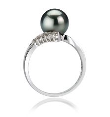 8-9mm AAA Quality Tahitian Cultured Pearl Ring in Grace Black