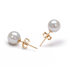 6-7mm AA Quality Japanese Akoya Cultured Pearl Earring Pair in White