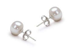 7-8mm AA Quality Freshwater Cultured Pearl Earring Pair in White