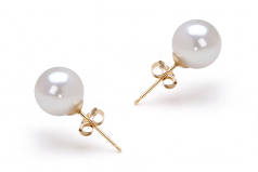 7.5-8mm AAA Quality Japanese Akoya Cultured Pearl Earring Pair in White