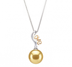 10-11mm AAA Quality South Sea Cultured Pearl Pendant in Nelia Gold