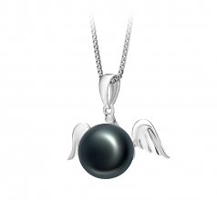 9-10mm AA Quality Freshwater Cultured Pearl Pendant in Angel Black