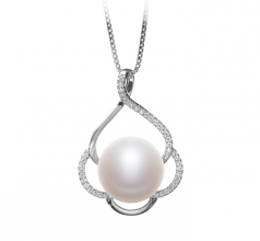 12-13mm AA Quality Freshwater Cultured Pearl Pendant in Alyssa White