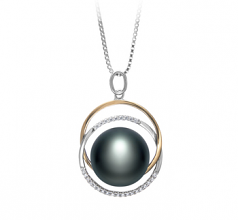 12-13mm AA Quality Freshwater Cultured Pearl Pendant in Judith Black