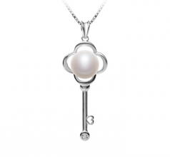8-9mm AAA Quality Freshwater Cultured Pearl Pendant in Key White