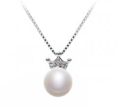 8-9mm AAA Quality Freshwater Cultured Pearl Pendant in Crown White