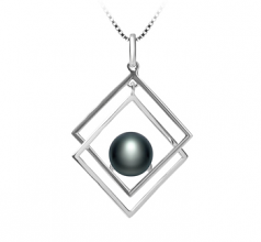 8-9mm AAA Quality Freshwater Cultured Pearl Pendant in Lilian Black