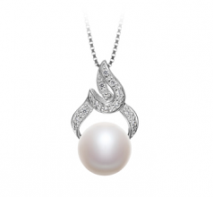10-11mm AAA Quality Freshwater Cultured Pearl Pendant in Bebra White