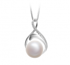 10-11mm AAA Quality Freshwater Cultured Pearl Pendant in Daiya White