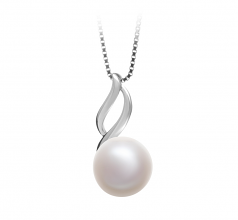 10-11mm AAA Quality Freshwater Cultured Pearl Pendant in Adalia White