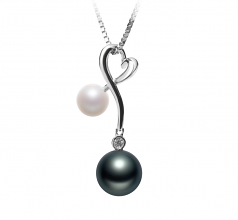 5-8mm AAAA Quality Freshwater Cultured Pearl Pendant in Anita Black