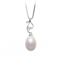 10-11mm AA - Drop Quality Freshwater Cultured Pearl Pendant in Benita White