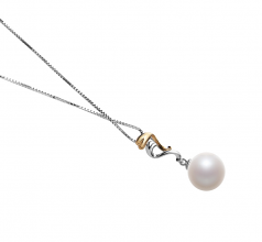 10-11mm AAAA Quality Freshwater Cultured Pearl Pendant in Brianna White