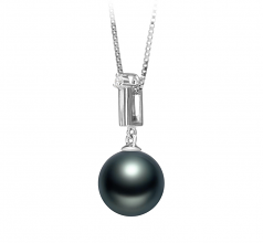 10-11mm AAA Quality Tahitian Cultured Pearl Pendant in Aoife Black