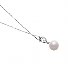 10-11mm AAAA Quality Freshwater Cultured Pearl Pendant in Linda White