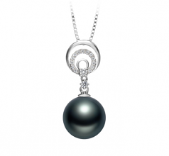 10-11mm AAA Quality Tahitian Cultured Pearl Pendant in Meredith Black