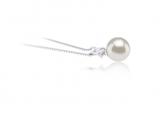 9-10mm AAAA Quality Freshwater Cultured Pearl Pendant in Lauren White