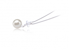 9-10mm AAAA Quality Freshwater Cultured Pearl Pendant in Taylor White